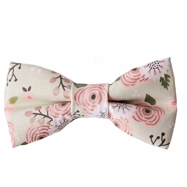 Sage Green Dusty Rose Floral Bow Tie for Newborn Boy to Adult Men, Ring Bearer/Page Boy Outfit, 1st Birthday, Toddler Cake Smash, Gift