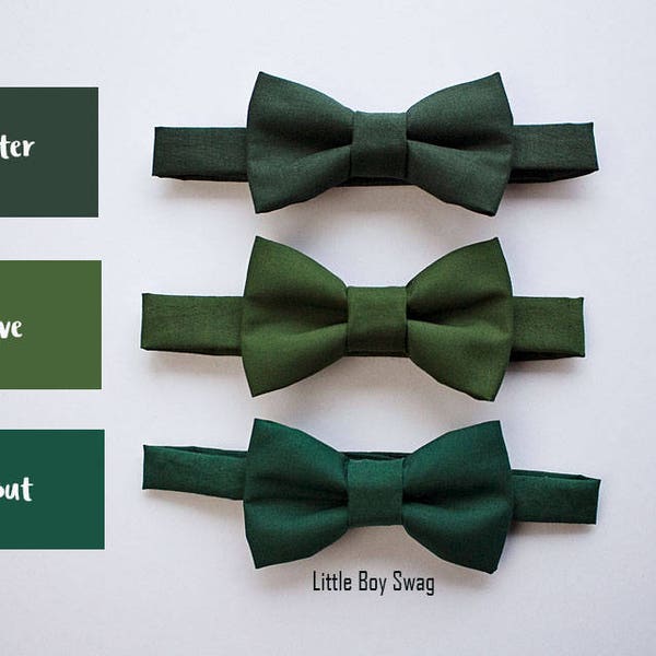 Boys And Adult Bow Tie In Shades Of Green, Ring Bearers Bow Tie, Green Wedding, Boys Formal Wear, Boys Wedding Bow Tie, Boys Cake Smash
