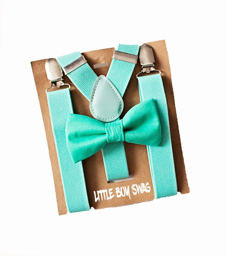 Boy Turquoise Bow Tie & Suspenders for First 2nd Birthday Etsy