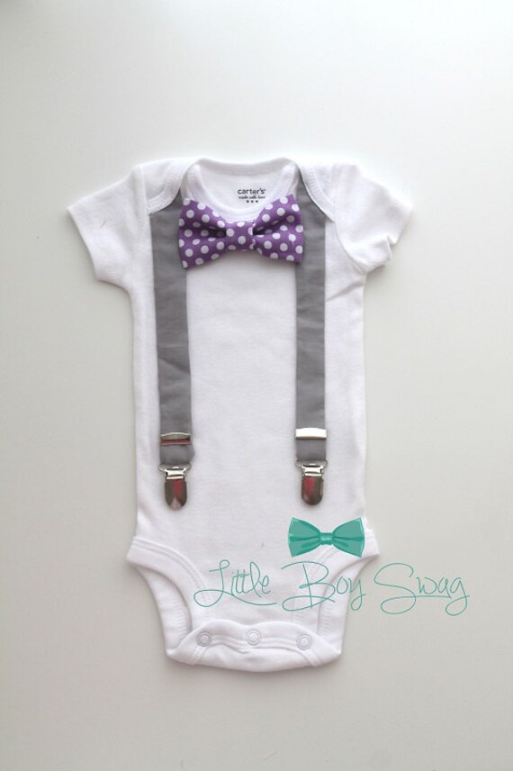 Items similar to Bow tie suspender onesie set..baby boy photography