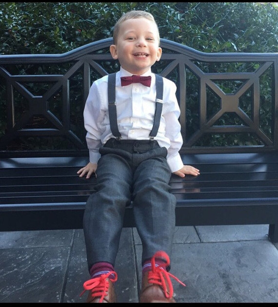 Boys Bow Tie Suspenders for Burgundy/Wine Rustic Wedding Baby Etsy