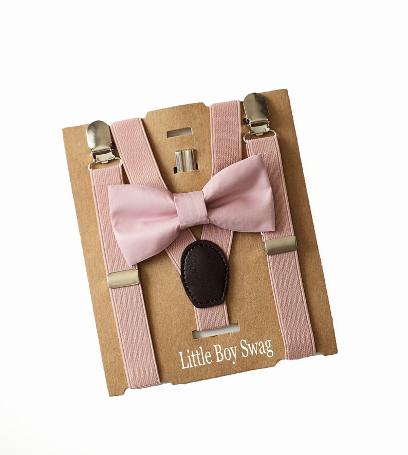 Dusty Rose/Blush Bow Tie Suspenders Boys Valentines Day Etsy