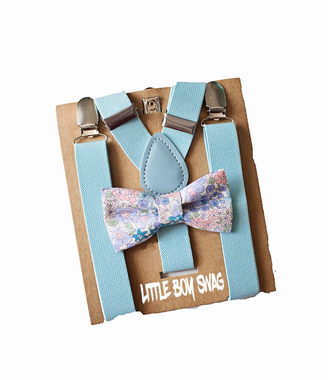 Floral Bow Tie Baby Blue Suspenders for Boys 1st Easter Etsy
