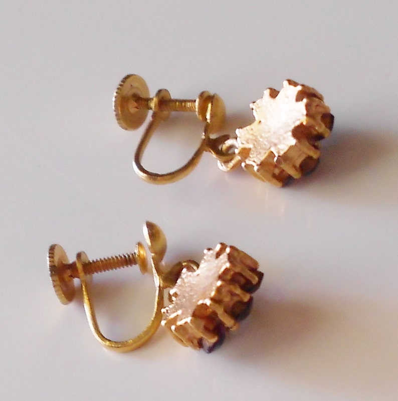 Vintage Earrings 1940s Screw Back Earrings in Amethyst and Etsy