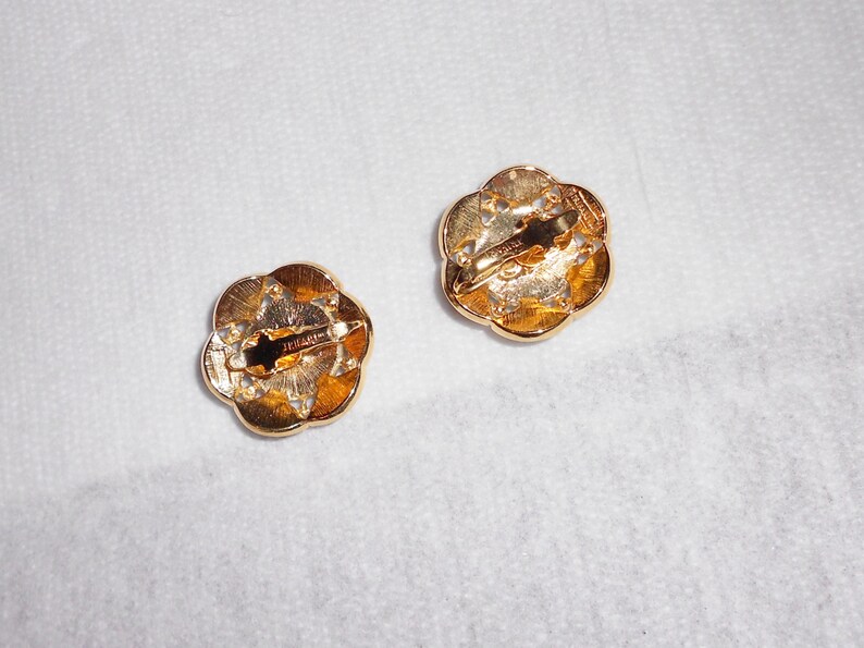 Preppy earrings by Trifari clip on earrings vintage 1980s Etsy
