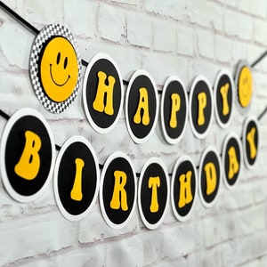 Happy Dude Birthday | One Happy Dude Banner | Happy Dude Party Decor | Retro Birthday Banner | Skater Birthday (Black)