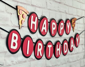 Pizza, Pizza Party Banner, Pizza Birthday Party, Pizzeria Party Banner, Our Little Homeslice Banner, Pizza decor, Pizza RED