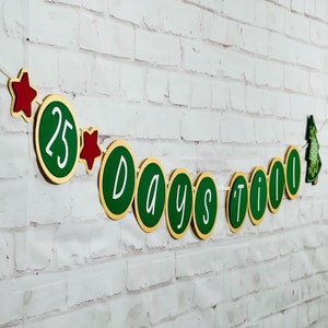Countdown Christmas Banner | Interchangeable Christmas Countdown | Advent Calendar | Christmas Tree Decor | Countdown to Christmas Banner