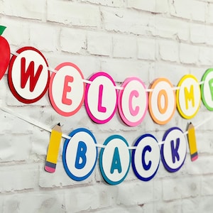 Welcome back to school banner, teacher banner, classroom banner, teacher gift, teacher name banner, Whiteboard banner