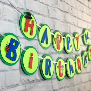 Bug Birthday Banner, Lady bug banner, Insect Birthday, Bug birthday party, Bug birthday party decor, Bug Invitation