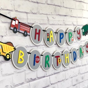 Transportation Birthday, Vehicle Birthday Banner, Truck Birthday Banner,   Transportation Balloon Garland, Transportation invitation