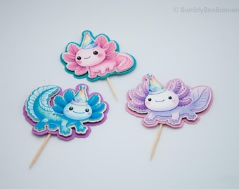 Axolotl Party | Axolotl Birthday Party | Axolotl Cupcake Toppers  | Axolotl Party Decor | Axolotl Pool Party | Axolotl cake | Axolotl (Pink)