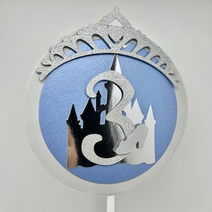 Cinderella cake topper | Blue Princess cake topper | Castle Birthday | Glass Slipper party | Once Upon A Time | Birthday Crown