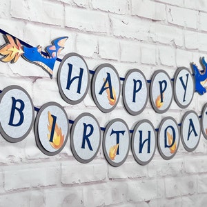 Dragon Birthday | Dragon party bundle | Dragon Party | Dragon gift | Dragon book party | Dragon banner | Dragon celebration, (Blue)