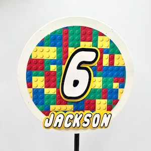 Building Block Cake Topper | Brick Cake Topper | Brick Party | Building Block Party Decor | Brick Party Gift (R/B/G)