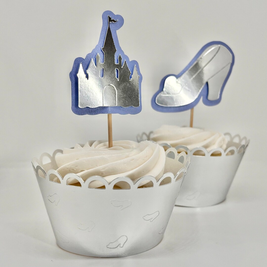 Cinderella Cupcake Topper | Blue Princess Cupcake | Castle Cupcake ...