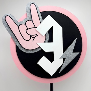 Rockstar Cake Topper / One Rocks / Rock and Roll Birthday/Rockstar Pink Party/Rocker Girl Birthday/One Rockin Year (Pink)