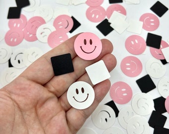 Happy Dude Confetti | One Happy Kid | Happy Dude Party Decor | Retro Birthday Confetti | Skater Girl Birthday | Pink