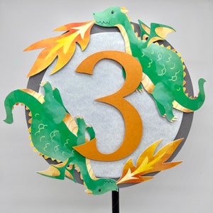 Décoration de gâteau dragon | L'anniversaire de Calling All Dragon | Fête médiévale | anniversaire de créature mythique | Fête du Dragon | Dragons et sorciers (vert)