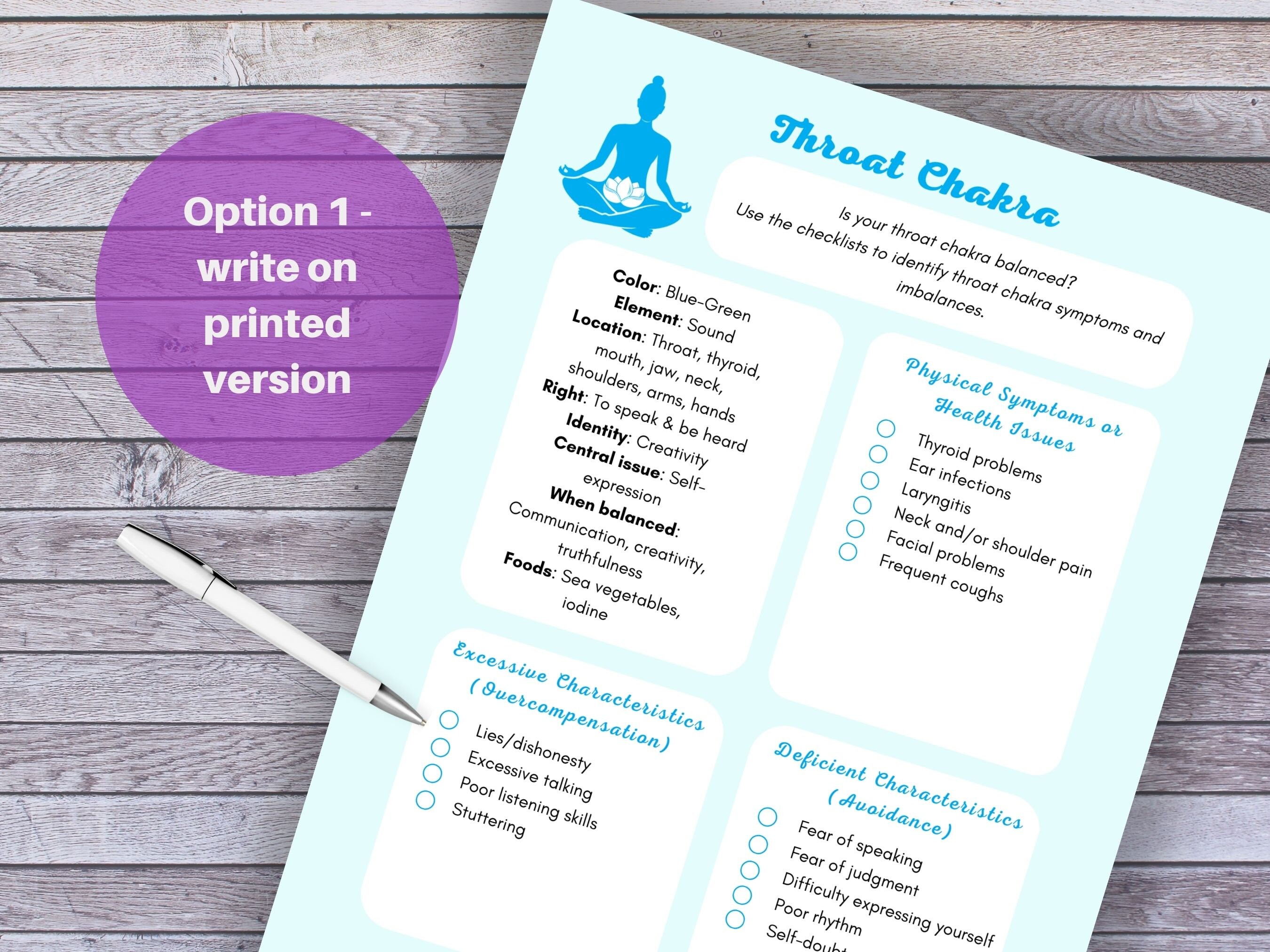 Chakra Balancing Worksheets, Printable and Fillable Pdfs - Etsy