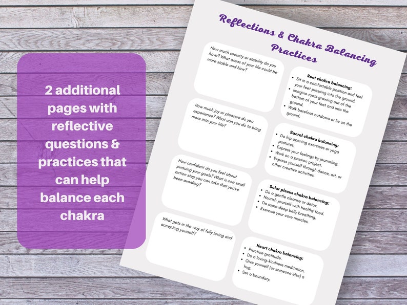 Chakra Balancing Worksheets, Printable and Fillable Pdfs - Etsy