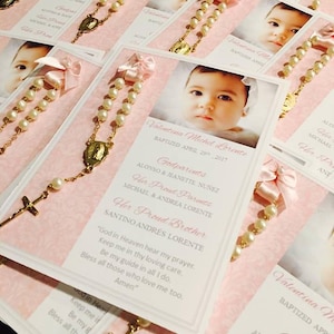 Cartes de cadeau de baptême avec chapelets, cadeaux de baptême, cartes de baptême avec chapelets, cartes de chapelet, cadeaux de chapelet, souvenirs de baptême