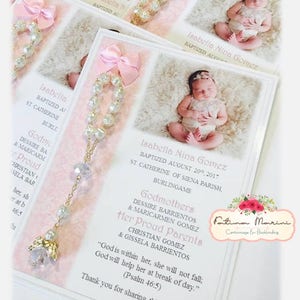 Cartes de cadeau de baptême avec chapelets, cadeaux de baptême, cartes de baptême avec chapelets, cartes de chapelet, cadeaux de chapelet, souvenirs de baptême