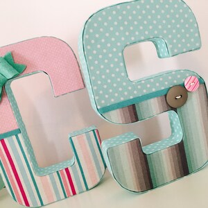 3D Letters , fabric letters, stand up letters, party decor, nursery decor, baby decor, 3D alphabet,  nursery decoration, wall decor