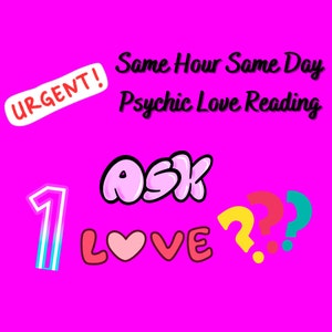 Same Hour, Minimum 100 Words,  Psychic  Love Reading, Telepathic Reading, 1 Question For Soul Mates, Lovers, Ex Lovers, Hidden Feelings,