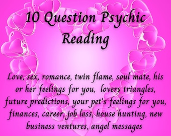 10 Question Channelled Psychic Reading With Future Predictions  - Receive Within 48 - 72 Hours Of Purchase