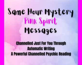 Same Hour Mystery Pink Spirit Messages, Channelled Psychic Reading,  Love Life, Career, FInances, Etc.  Please Read Instructions