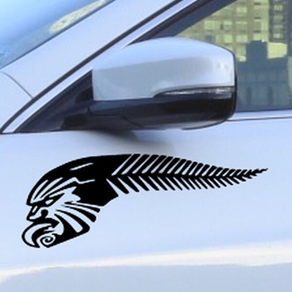 2 x NZ Maori Tattoo Silver Fern Kiwi Decals