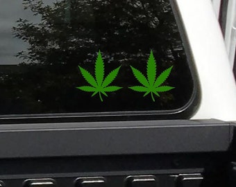 2pcs Marijuana Leaf Decal Free postage USA or Australia