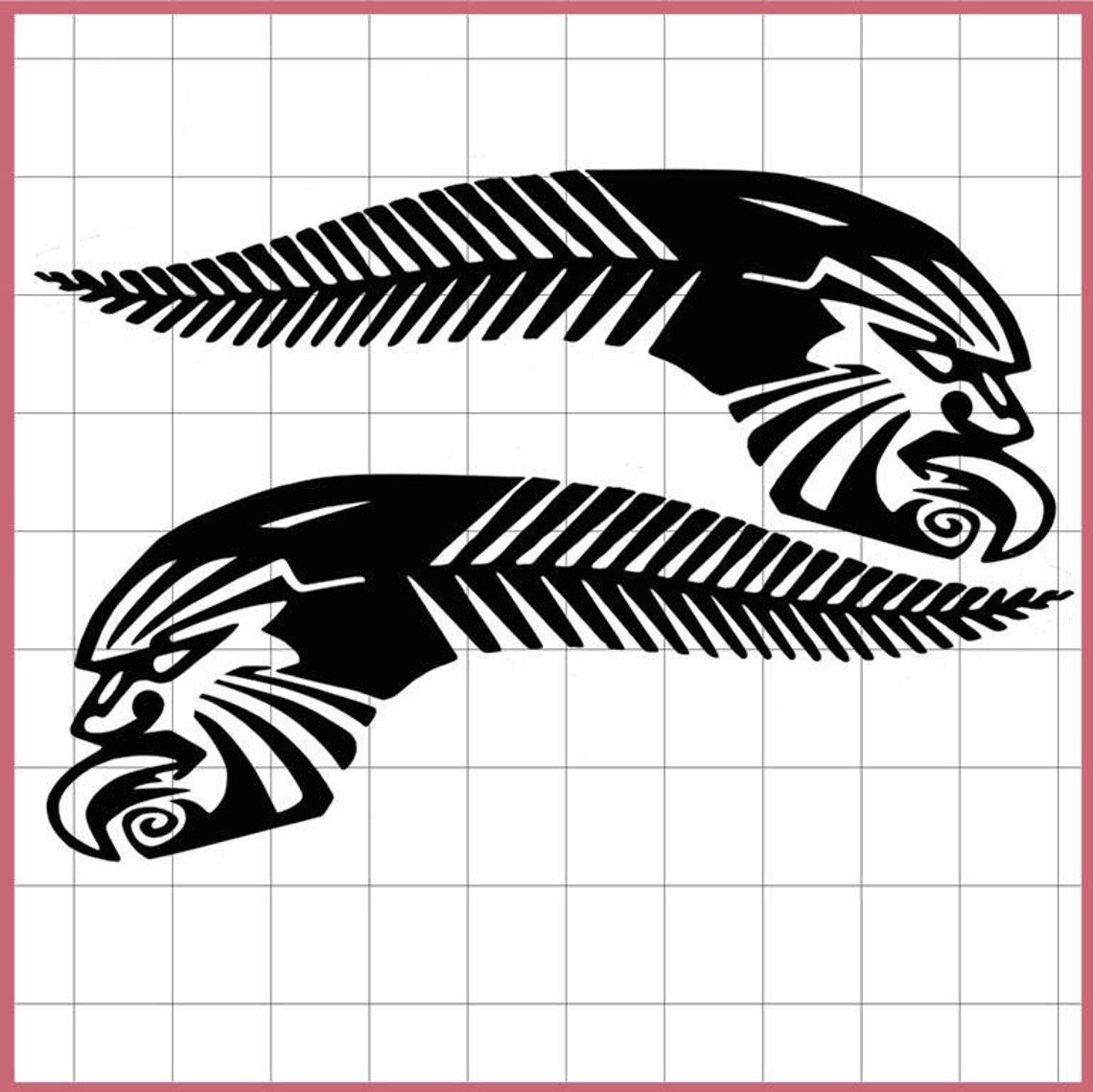 Tribal Moko New Zealand Silver Fern Design Decal. Etsy Australia