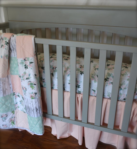 Girl Crib Quilt Cactus Succulent Baby Or Toddler Quilt Etsy