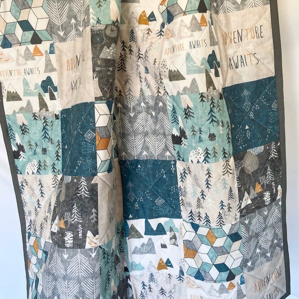 Gray Baby Quilt Etsy