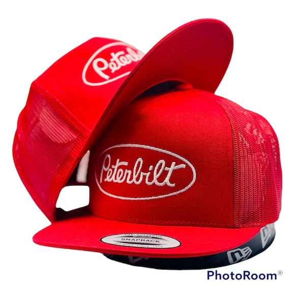 Peterbilt Diesel Trucker Hat Cap Flat Bill Embroidered for Mens Hat  Baseball Cap Gorra Red 