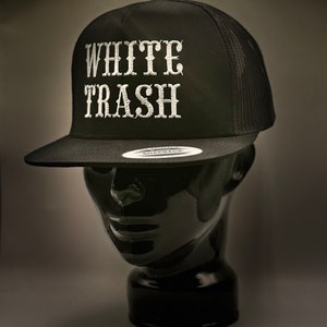 White trash cap dad gift black cap trucker , biker , southern roots