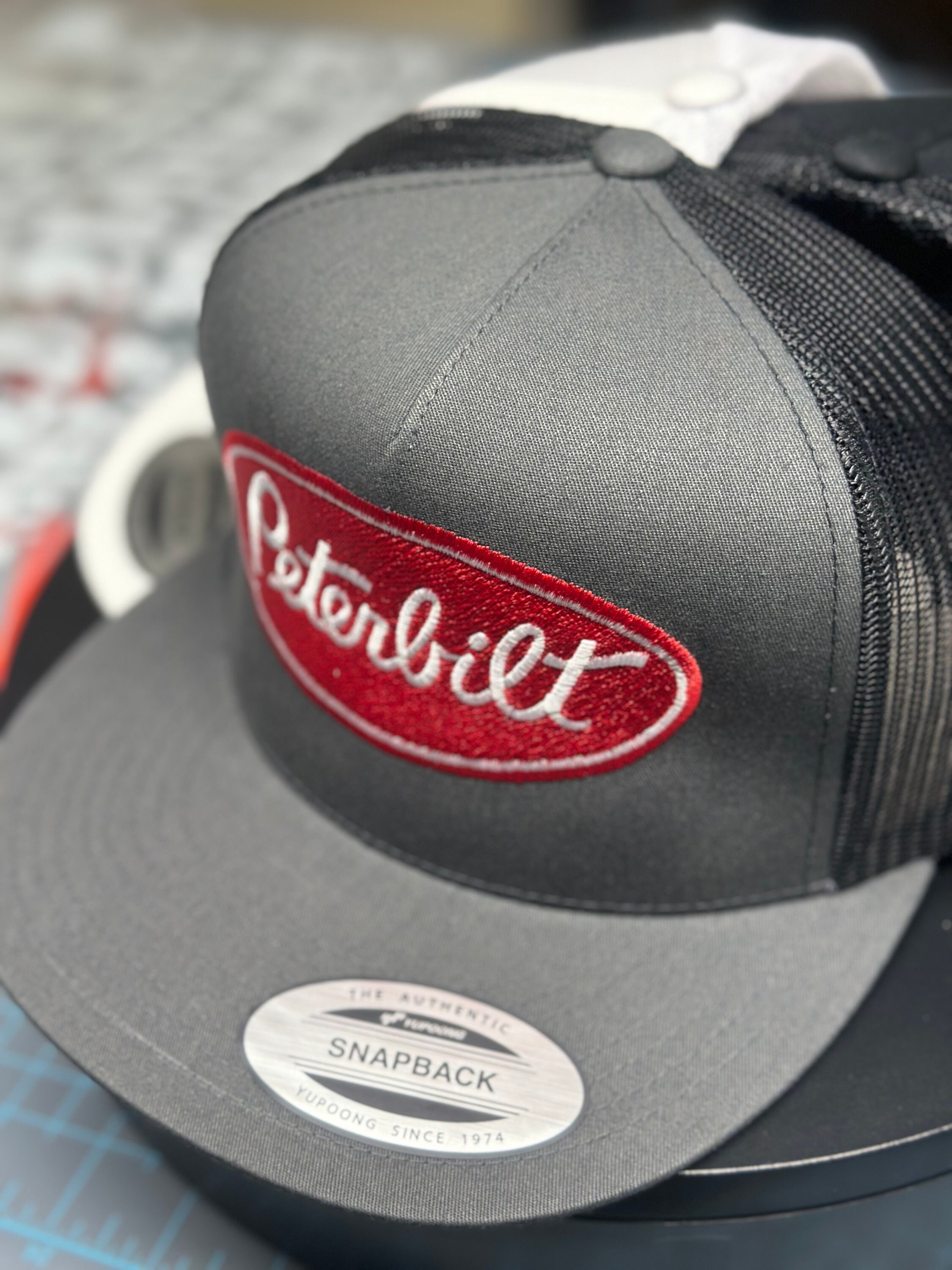 Peterbilt 379 Embroidered Patch Flat Bill Mesh Snapback Trucker Cap Hat PB Semi Peterbilt 379 Embroidered Patch Flat Bill | Mercari main image 4