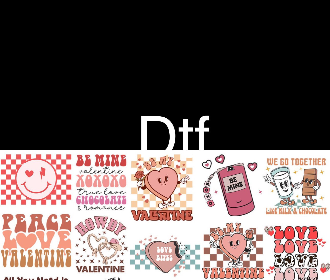 22x 10 Feet DTF Transfers XOXO Love Bundle Gang Sheet Gangsheet -thanks ...