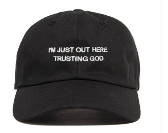 Trusting God Dad Hat in Black Cap