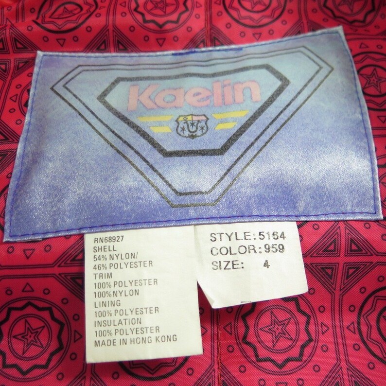 Vintage 80s Retro Skiing Ski Jacket Womens 4 Medium Kaelin Puffy Skiing H18P/_2-1/_Puffy