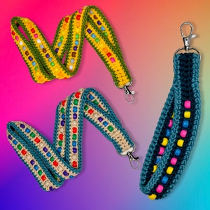 PATRÓN DE GANCHILLO- Cordón de algodón de ganchillo con cuentas - Pulsera de ganchillo con cuentas Instant P.D.F. Descargar