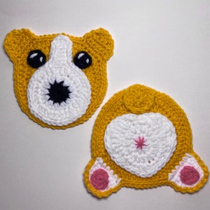 CROCHET PATTERN - Corgi Butt Drink Coasters - Gift Accessory - Instant PDF Download