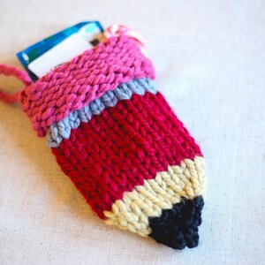 Minisok voor leraarpotlood, cadeaukaarthouder