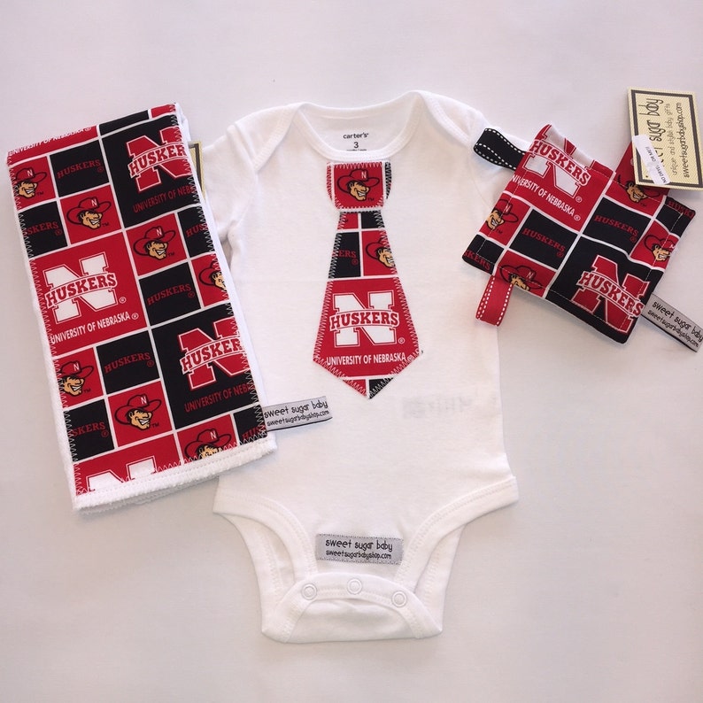 Nebraska Huskers Tie Onesie Gift Set