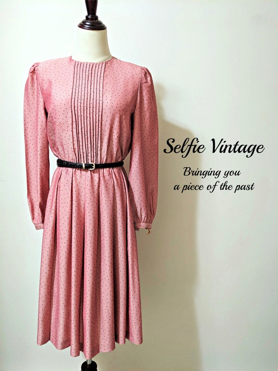 dusty pink polka dot dress