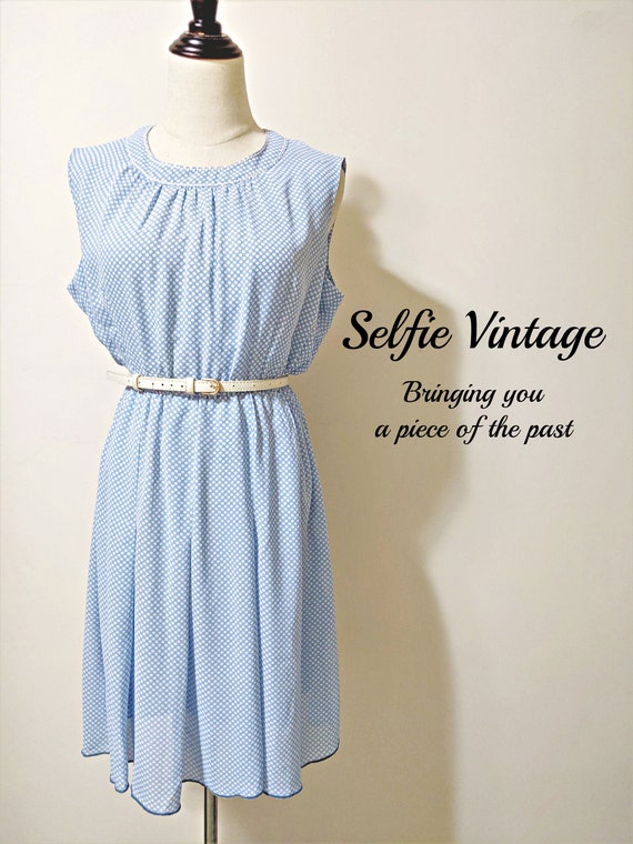 light blue polka dot dress