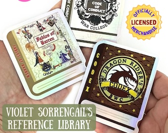 Set di adesivi con licenza ufficiale Fourth Wing / Decalcomanie in vinile per la biblioteca del Basgiath War College