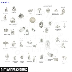 Outlander Gabaldon Charms, Outlander Sassenach pendants, Scottish Thistle Jewelry, Dragonfly in Amber, Outlander jewelry, Claire's ring image 1